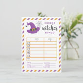 Halloween Bunco kaart Cheers Witches 2 rondes (Staand voorkant)