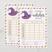 Halloween Bunco kaart Cheers Witches Oktoberthema (Voorkant / Achterkant)
