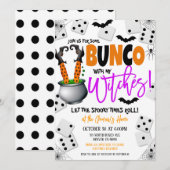 Halloween bunco met mijn heksen party uitnodiging (Voorkant / Achterkant)