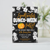 Halloween Bunco Party Invitation Kaart (Staand voorkant)