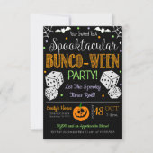Halloween Bunco Party Invitation Kaart (Voorkant)
