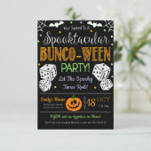 Halloween Bunco Party Invitation Kaart (Staand voorkant)