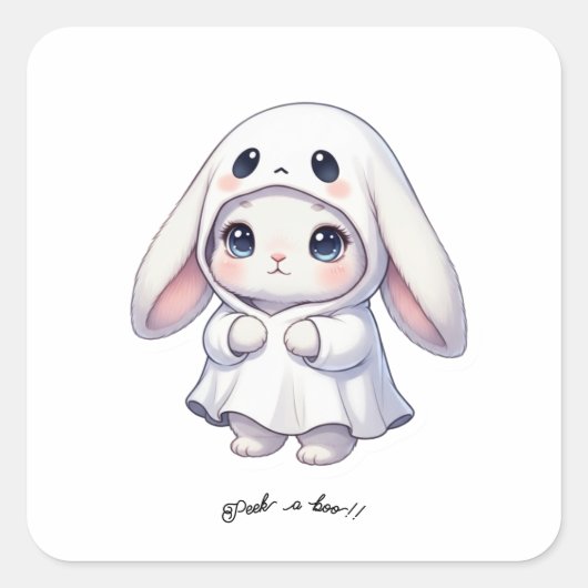 Halloween Bunny  Vierkante Sticker (Voorkant)