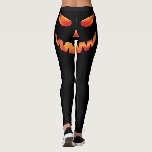 Halloween Burning Pumpkin Face Leggings (Achterkant)