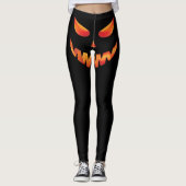 Halloween Burning Pumpkin Face Leggings (Voorkant)