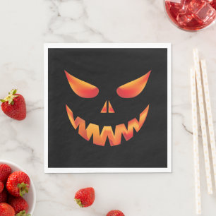Halloween Burning Pumpkin Face Servet