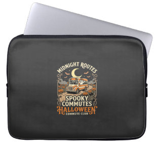 Halloween Buschauffeur Middernacht Route Laptop Sleeve