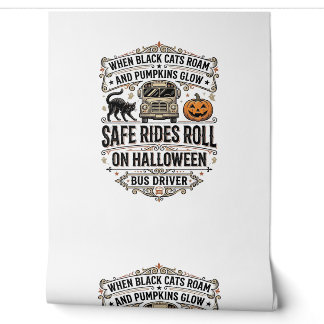 Halloween Buschauffeur Spooky Vintage Gravure Shir Behang