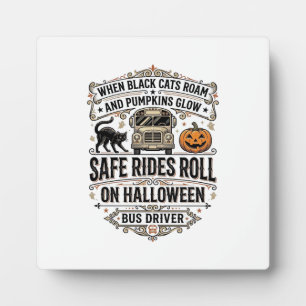 Halloween Buschauffeur Spooky Vintage Gravure Shir Fotoplaat