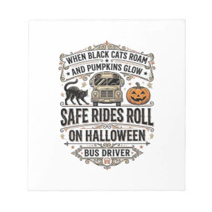Halloween Buschauffeur Spooky Vintage Gravure Shir Notitieblok