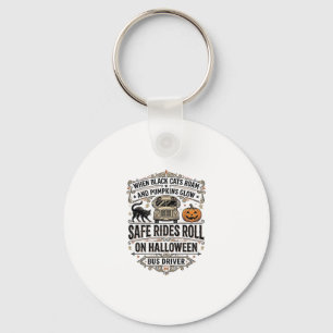 Halloween Buschauffeur Spooky Vintage Gravure Shir Sleutelhanger