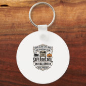 Halloween Buschauffeur Spooky Vintage Gravure Shir Sleutelhanger (Voorkant)