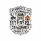 Halloween Buschauffeur Spooky Vintage Gravure Shir Sticker (Voorkant)