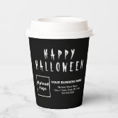 Halloween Business Black Paper Cup Papieren Bekers (Achterkant)