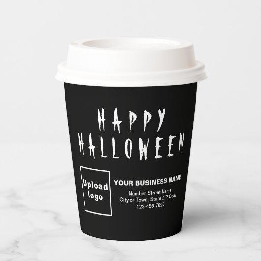 Halloween Business Black Paper Cup Papieren Bekers (Achterkant)