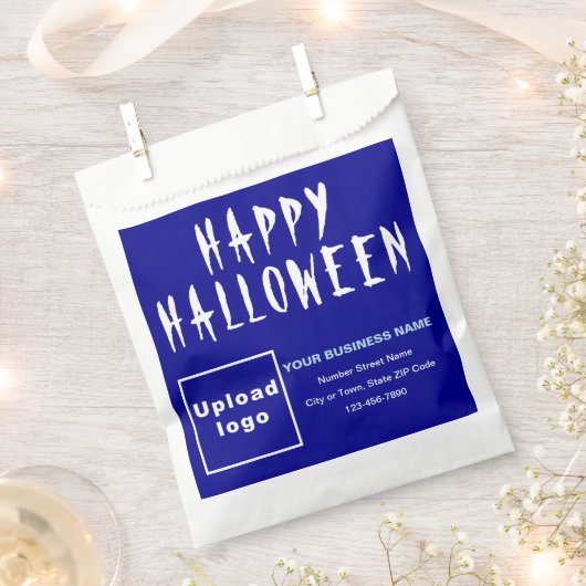 Halloween Business Blue Background-papiertas Bedankzakje (Geknipt)