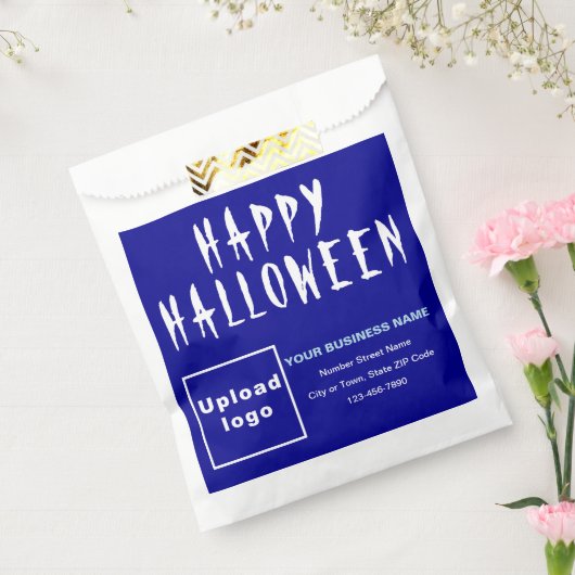 Halloween Business Blue Background-papiertas Bedankzakje (Gezegeld)