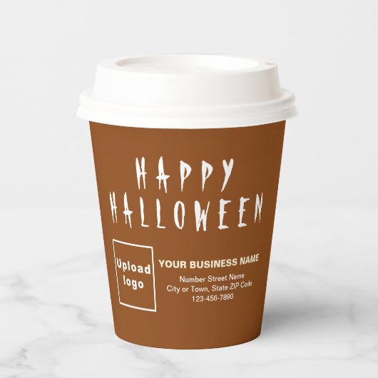 Halloween Business Brown Paper Cup Papieren Bekers (Voorkant)