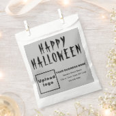 Halloween Business Grey Background Paper Bag Bedankzakje (Geknipt)