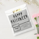 Halloween Business Grey Background Paper Bag Bedankzakje (Gezegeld)