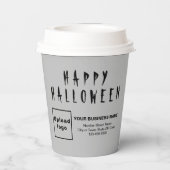 Halloween Business Grey Paper Cup Papieren Bekers (Achterkant)