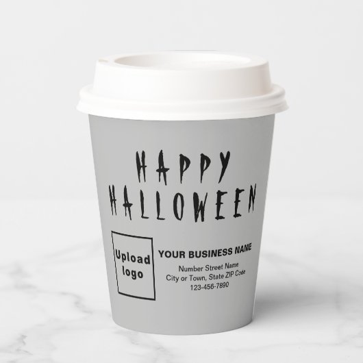Halloween Business Grey Paper Cup Papieren Bekers (Achterkant)