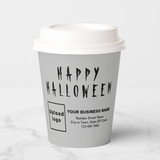 Halloween Business Grey Paper Cup Papieren Bekers (Voorkant)
