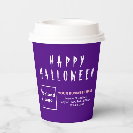 Halloween Business Paars Paper Cup Papieren Bekers (Achterkant)