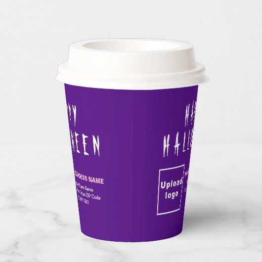 Halloween Business Paars Paper Cup Papieren Bekers (Rechts)