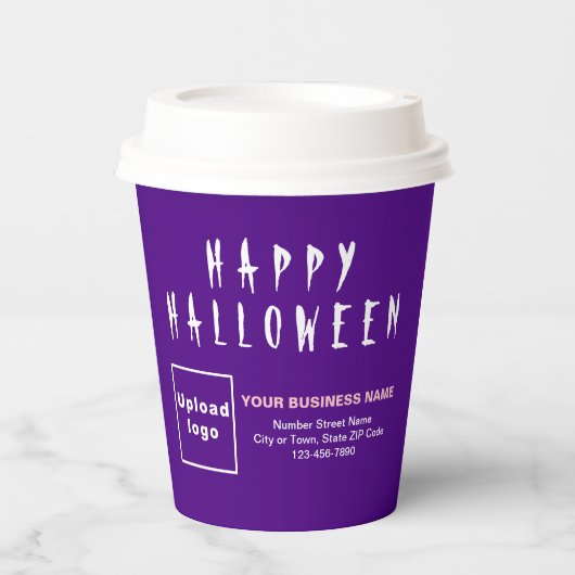 Halloween Business Paars Paper Cup Papieren Bekers (Voorkant)
