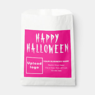 Halloween Business Pink Background Paper Bag Bedankzakje