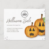 Halloween Business Promotion Pumpkins QR Code Briefkaart (Voorkant)