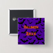 Halloween Button - Bats Halloween Rocks (Voorkant /achterkant)