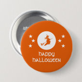 Halloween Button, Oranje Ronde Button 7,6 Cm (Voorkant /achterkant)