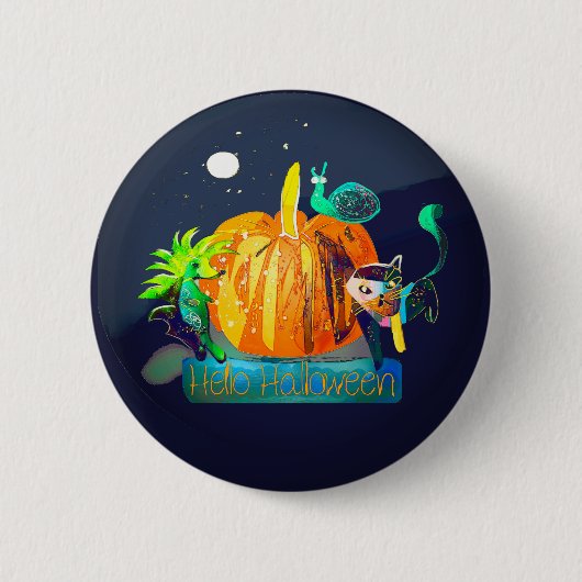 Halloween Button — Pumpkin Whispers & Animals (Voorkant)
