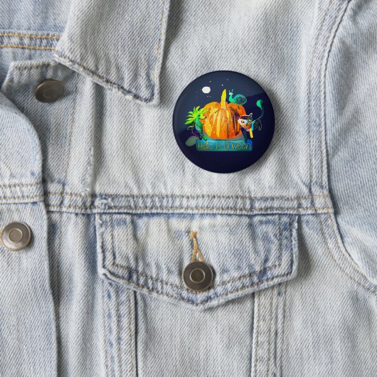Halloween Button — Pumpkin Whispers & Animals (In situ)