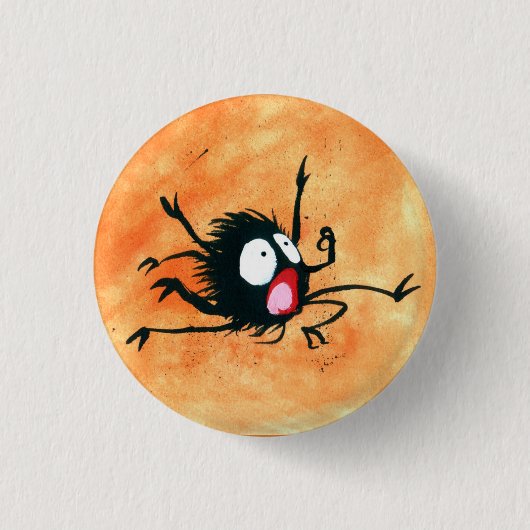 Halloween Button! Spin, een spin. Ronde Button 3,2 Cm (Voorkant)