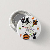 Halloween Buttonnen, griezelig ik spook mensen zwa Ronde Button 3,2 Cm (Voorkant /achterkant)