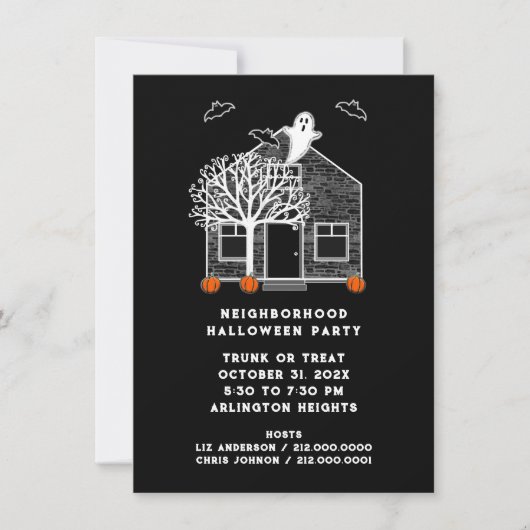 Halloween Buurtfeest Kaart (Voorkant)