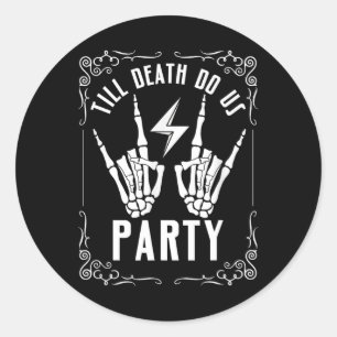 Halloween Bychelorette Till Death Do Us Party Skel Ronde Sticker