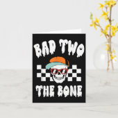 Halloween BYD Two The Bone Funny 2nd Birthday Skel Kaart (Gele Bloem)