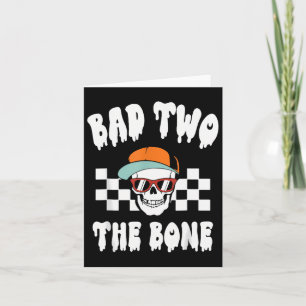 Halloween BYD Two The Bone Funny 2nd Birthday Skel Kaart