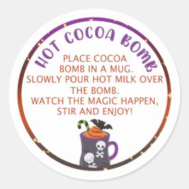 HALLOWEEN Cacaombom-labels, HALLOWEEN CUP Ronde Sticker