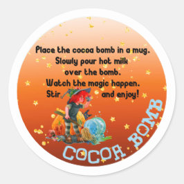 HALLOWEEN Cacaometiketten, SKULL Classic Round Ronde Sticker