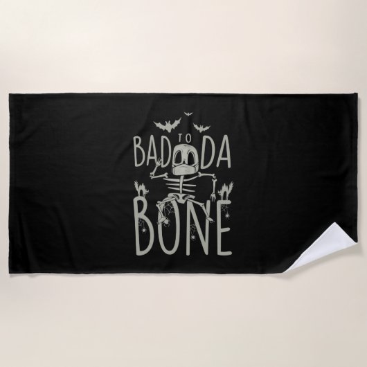 Halloween Cadeau | Bad To Da Bone Strandlaken (Voorkant)