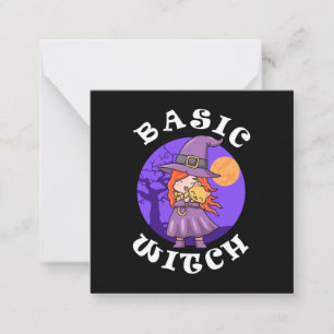 Halloween Cadeau   Basis Heks Notitiekaartje