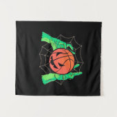 Halloween Cadeau | Basketbal Halloween Wandkleed (Voorkant (horizontaal))
