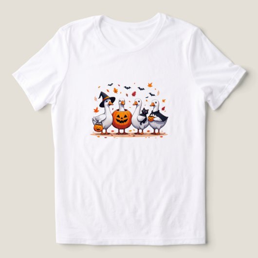 Halloween cadeau, Goose t-shirt, Halloween Ghost c Tri-Blend Shirt (Design voorkant)