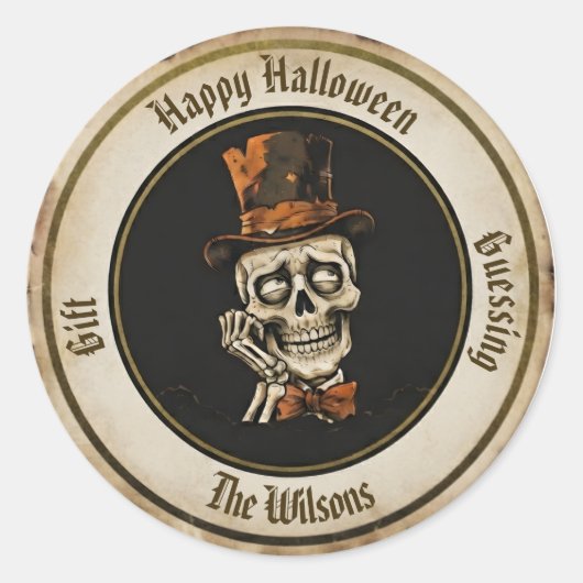 Halloween Cadeau Raad Sticker (Voorkant)