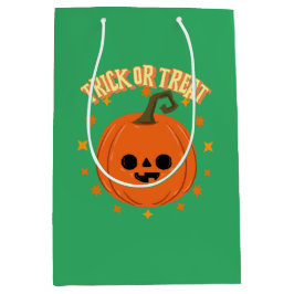 Halloween cadeau tas pompoen Trick or treat Medium Cadeauzakje